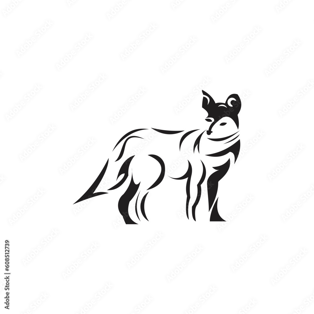 simple and creative silhouette wolf logo
