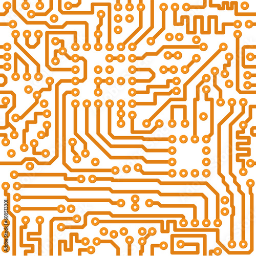 Seamless square texture - the vector electronic printed-circuit board