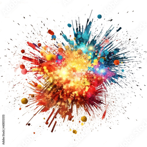 colorful burst isolated in transparent background