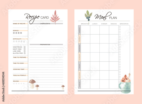 Recipe Card Meal planner. (Leaf)