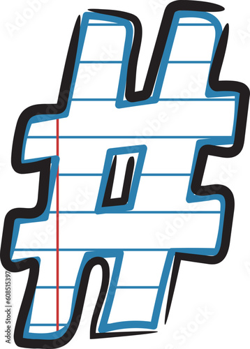 Punctuation hash, a symbol alphabet conjunction