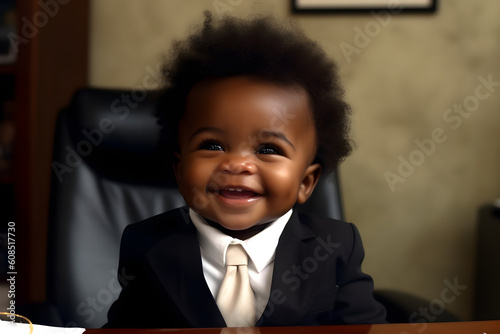 portrait of a boy wearing a suit office studio shot