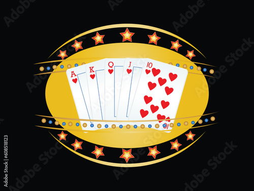 Royal flush neon sign