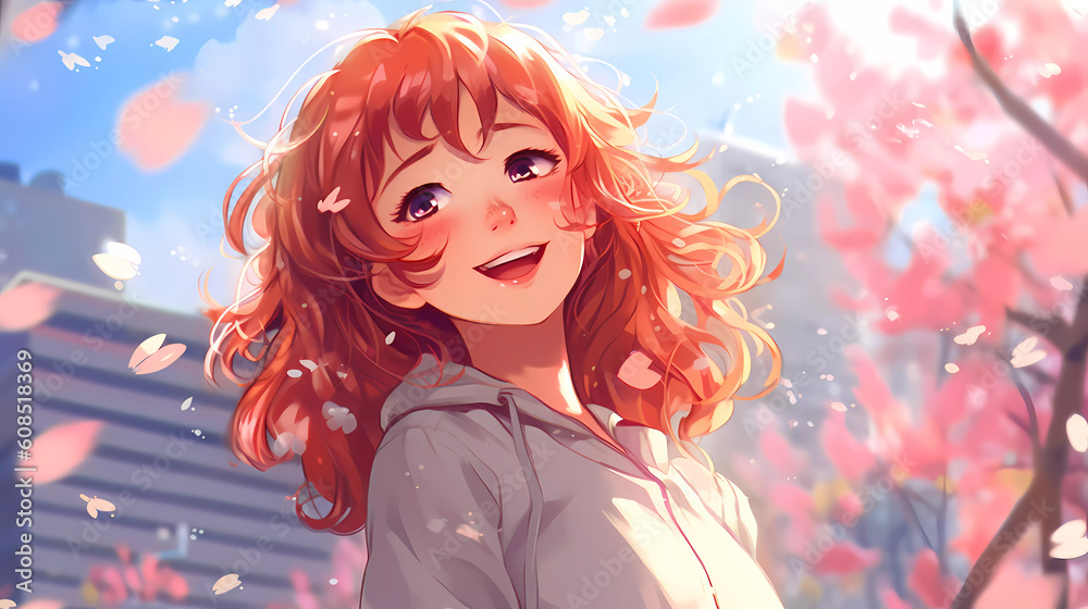 hand drawn illustration of a girl under the blooming sky in spring
hand drawn illustration of a girl under the blooming sky in spring