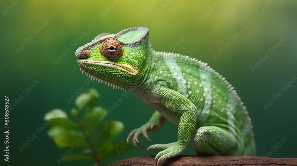 A lizard basking on a branch in its natural habitat. Generative ai