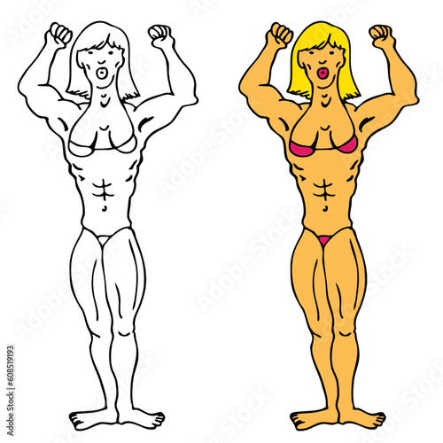 An image of a muscular female bodybuilder.