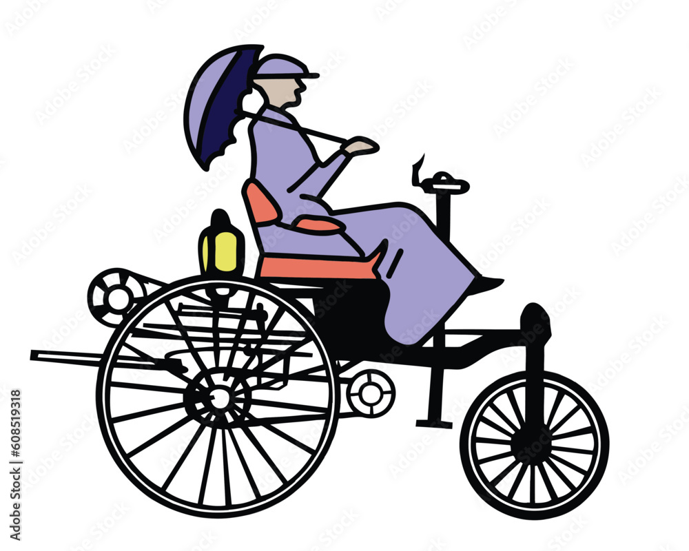 vector old-time bicycle on white background vector old-time bicycle on white background