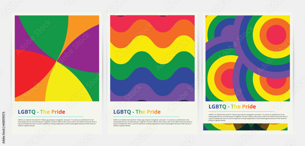 LGBTQ Modern Abstract covers set minimal cover design