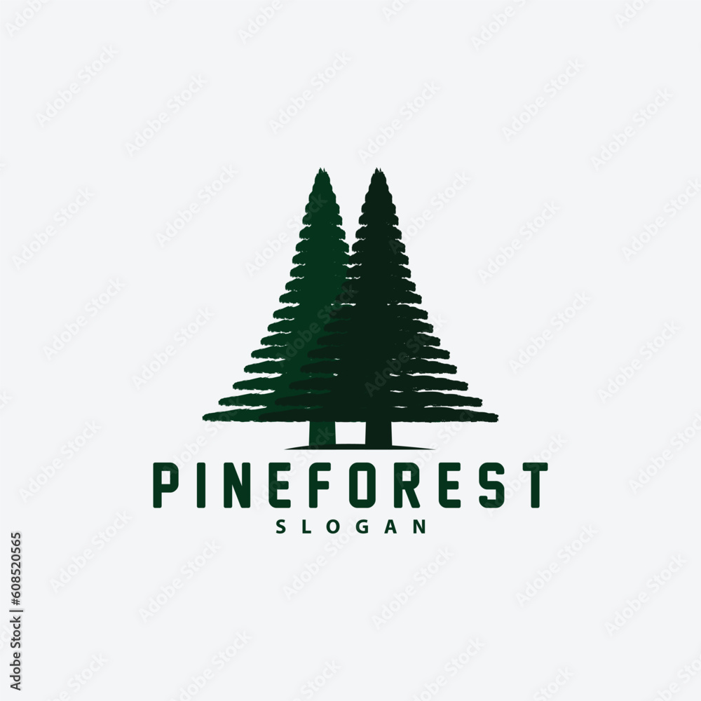 Pine Tree Logo, Luxurious Elegant Simple Design, Fir Tree Vector Abstract, Forest Icon Illustration Pine Product Brand Pine Tree Logo, Luxurious Elegant Simple Design, Fir Tree Vector Abstract, Forest Icon Illustration Pine Product Brand