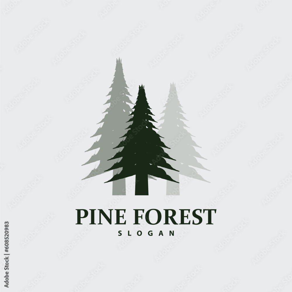 Pine Tree Logo, Luxurious Elegant Simple Design, Fir Tree Vector Abstract, Forest Icon Illustration Pine Product Brand Pine Tree Logo, Luxurious Elegant Simple Design, Fir Tree Vector Abstract, Forest Icon Illustration Pine Product Brand