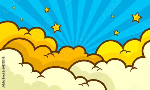 Comic cloud cartoon pop art background