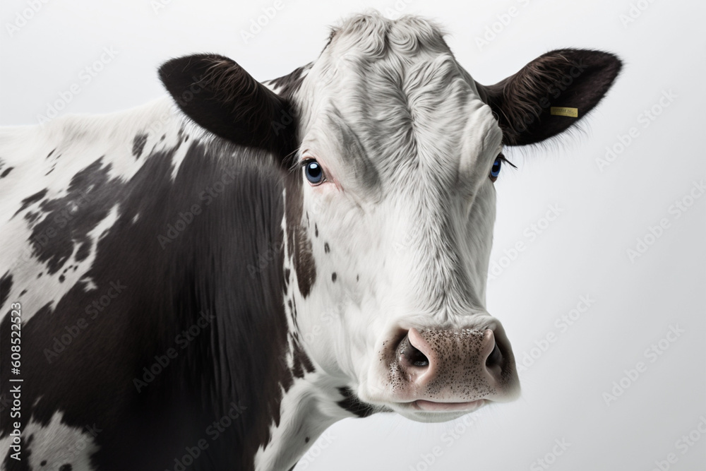 White cow isolated on a white background. created with generative AI