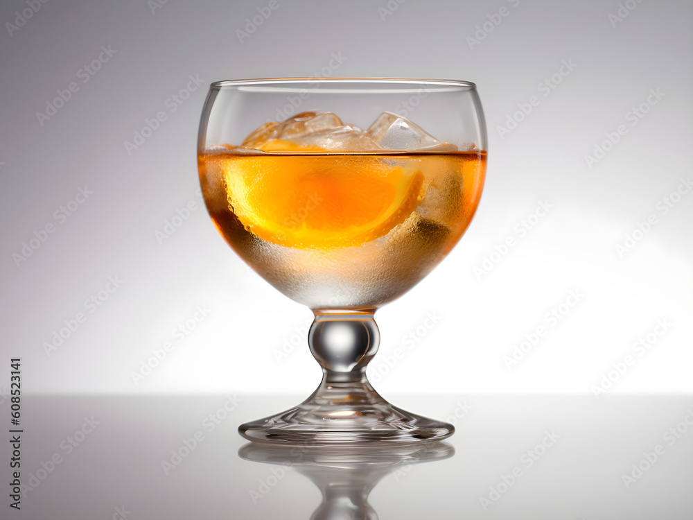 Vodka with orange slice