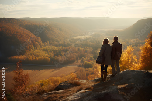 couple admiring beautiful view