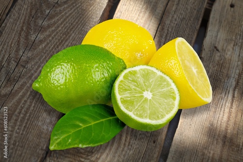 Tasty fresh ripe yellow lemon fruit