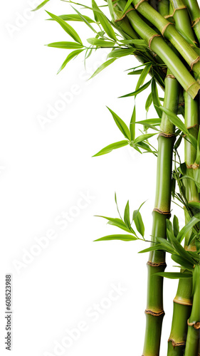 verdant bamboo shoots as a frame border, isolated with negative space for layouts