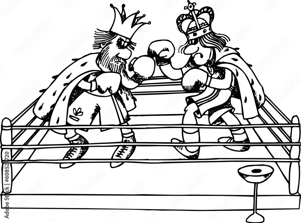 Obraz premium Kings' battle on boxing ring