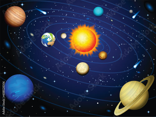 Vector illustration - Solar system background