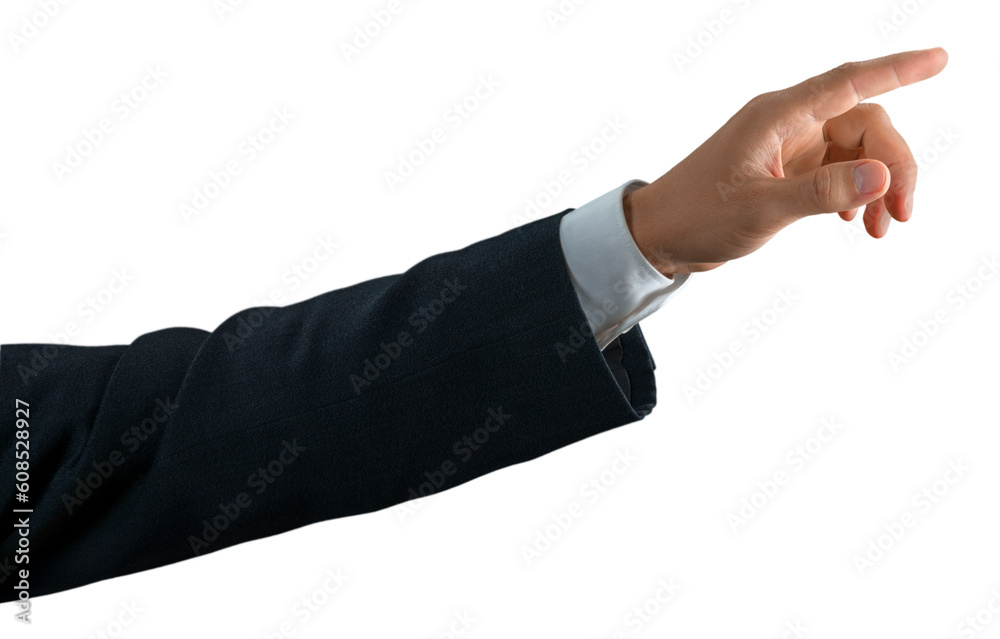 Businessman Finger Pressing an Imaginary Button , Pointing Businessman Finger Pressing an Imaginary Button , Pointing