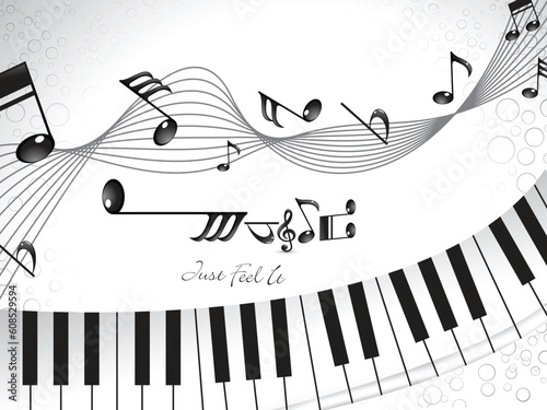 abstract musical background with piano vector illustration