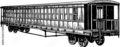 Railroad car isolated on white