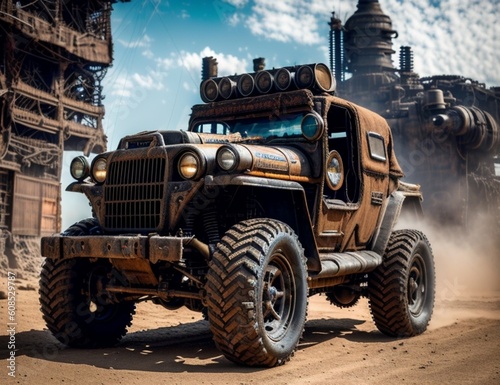 All-Terrain Rover Jeep. This all-terrain vehicle can be used by security or normal personnel for quick transportation, exploration and also as an assault vehicle.