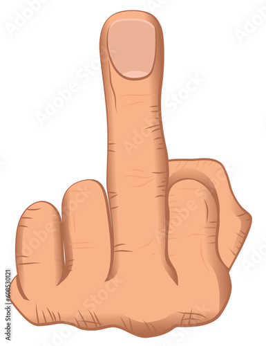 Hand showing the middle finger sign, Vector illustration isolated on white background.