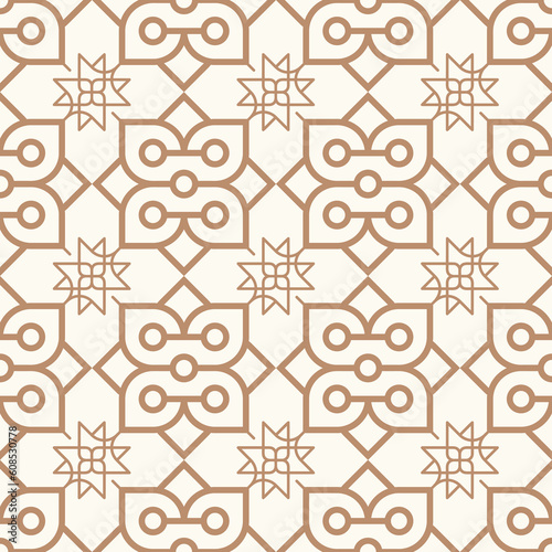 Vector seamless pattern. Modern stylish texture. Repeating geometric tiling of golden ornamental vector elements 