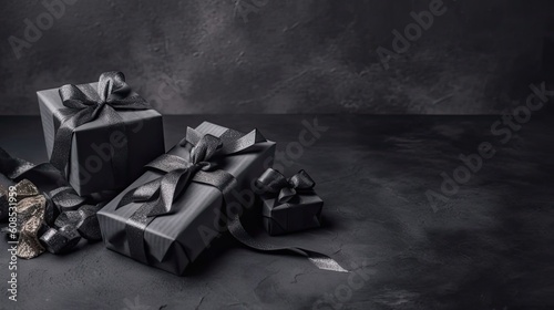 Concept Design of gift box and black tape for Black Friday sale banner