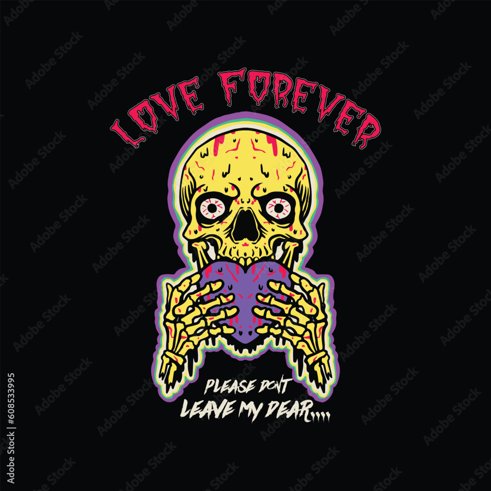 Skull. Vector illustration. Design for t-shirt and other uses. for your streetwear needs