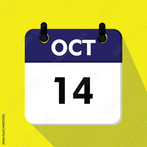 calendar with a date of the week, calendar with a date, 14 october icon, new calender, calender icon