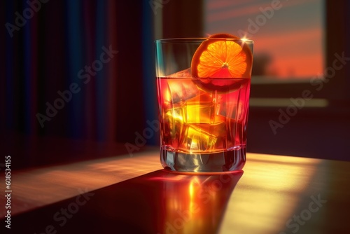 Refreshing Tequila Sunrise Drink in Natural Sunlight