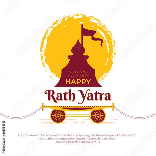 Happy rath yatra flat illustration