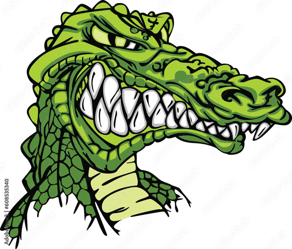 Obraz premium Cartoon Image of a Gator or Crocodile