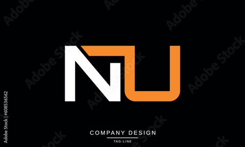 NU, UN, Abstract Letters Logo Monogram