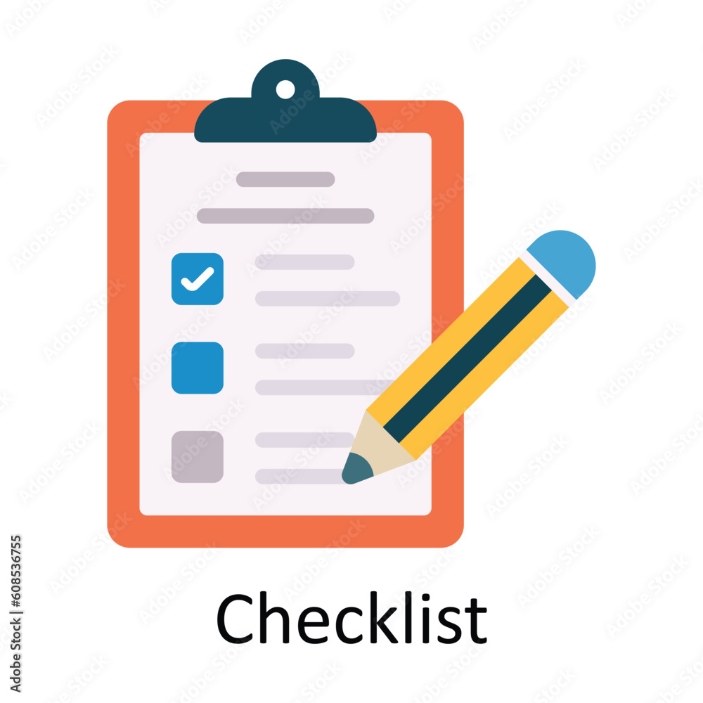 Checklist Vector Flat Icon Design illustration. Ecommerce and shopping Symbol on White background EPS 10 File Checklist Vector Flat Icon Design illustration. Ecommerce and shopping Symbol on White background EPS 10 File