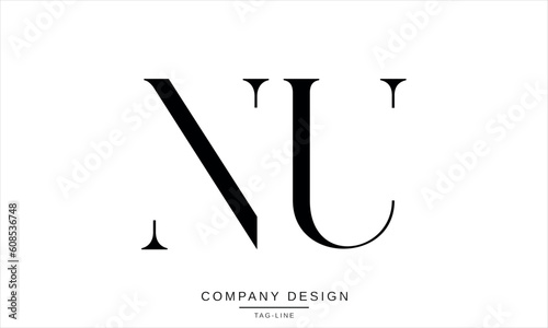 NU, UN, Abstract Letters Logo Monogram