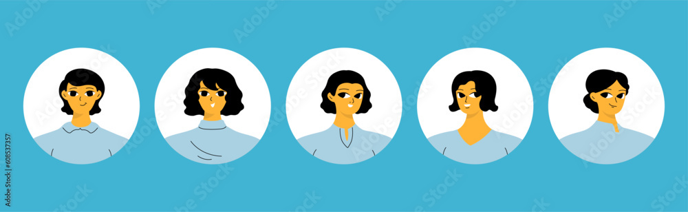 Collection of different people avatars. Modern vector illustration Collection of different people avatars. Modern vector illustration