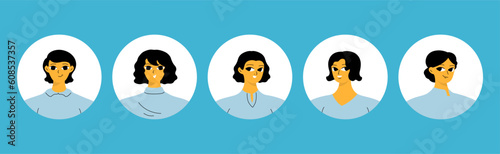 Collection of different people avatars. Modern vector illustration