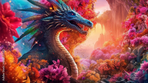 rainbow dragon. Generative AI