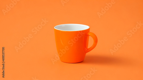 A orange cup on a orange background, created using Generative AI tools
