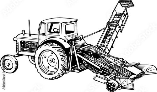 Tractor isolated on white
