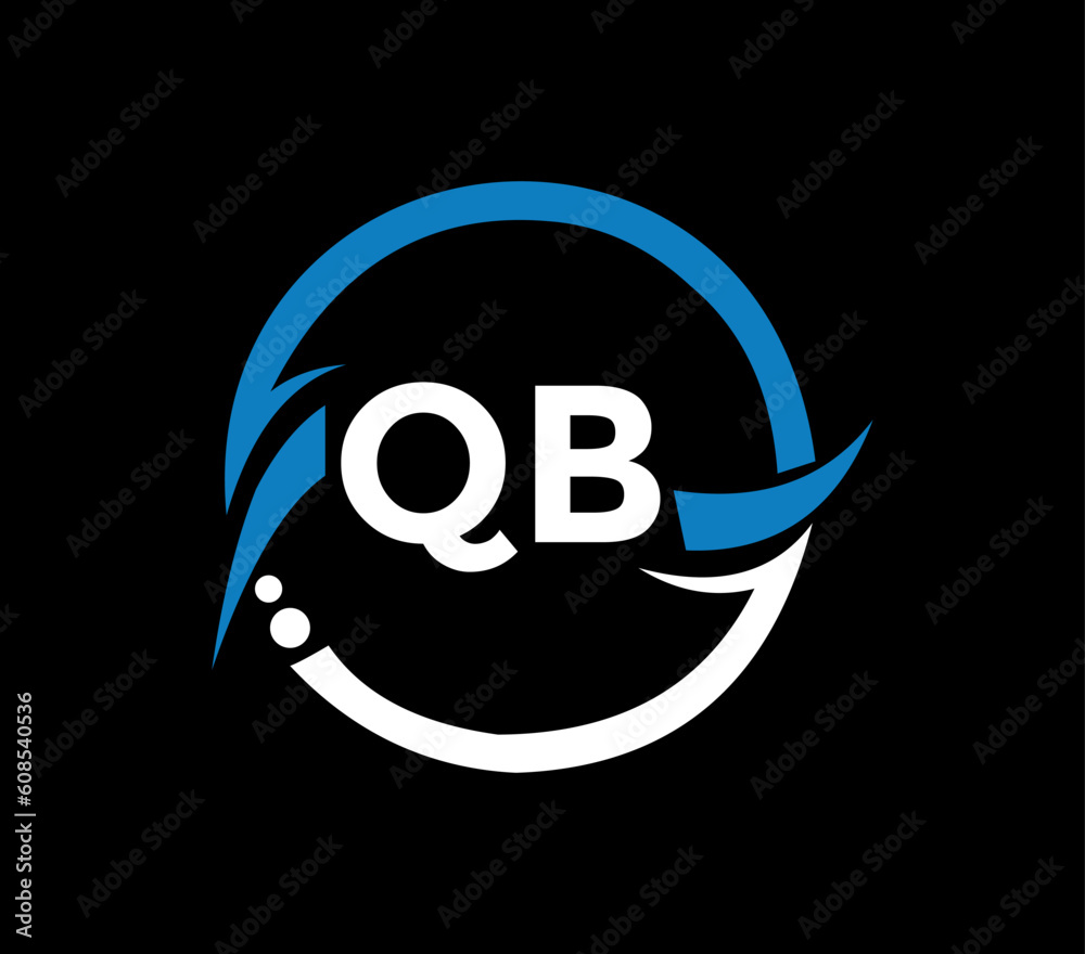 QB letter logo design with a circle shape. QB circle and cube shape logo design. QB monogram