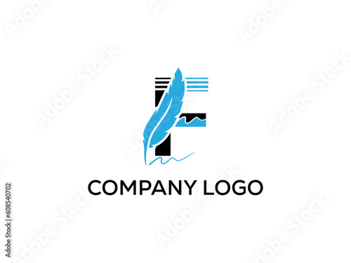 F letter Modern abstract Creative digital wings logo. vector illustration logo. modern style Awesome logo in shape a template Mode flat.