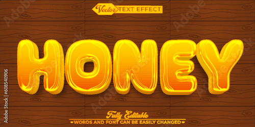 Cartoon Honey Vector Editable Text Effect Template