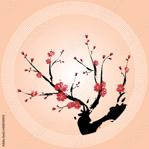 Oriental style painting, Plum blossom