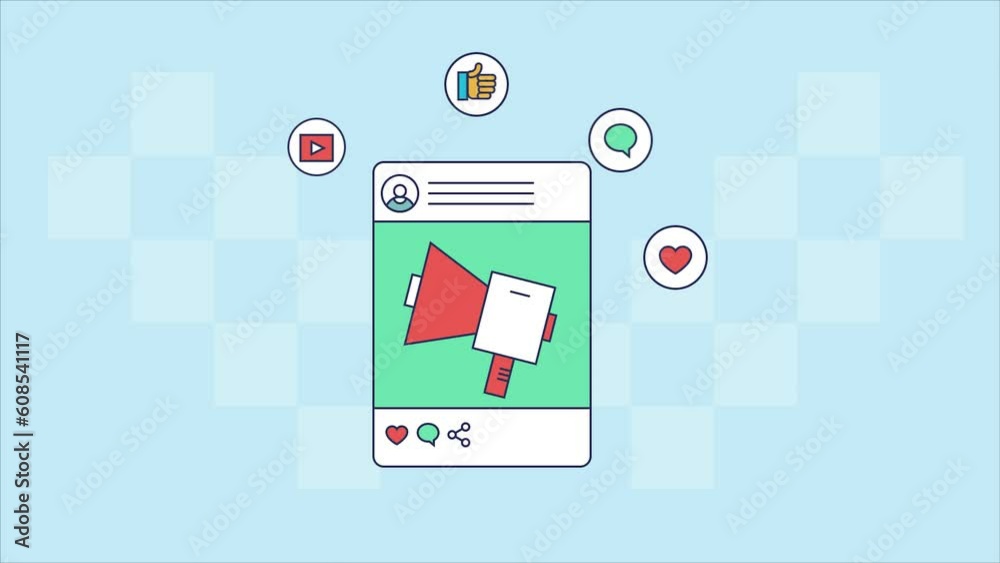 Social media marketing concept. Digital advertising campaign on social