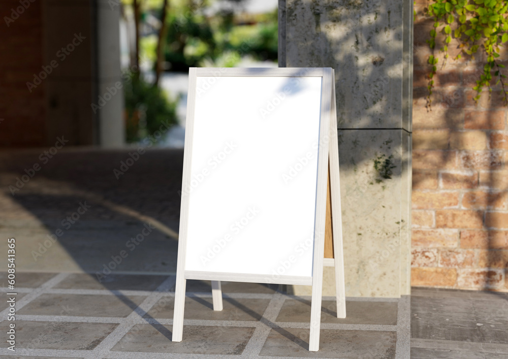Wedding white Board, welcome sign, Seating chart Mockup , outdoors. Greeting template with clipping path. 3D rendering Wedding white Board, welcome sign, Seating chart Mockup , outdoors. Greeting template with clipping path. 3D rendering