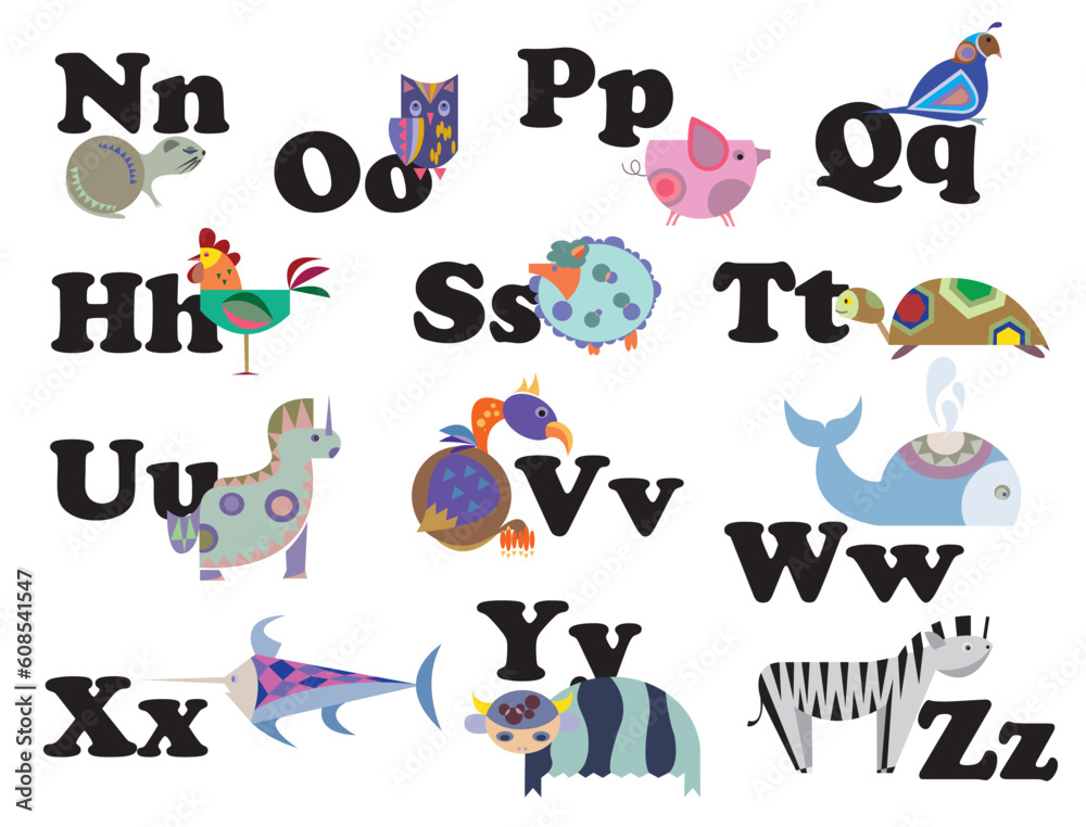 Obraz premium cartoon illustration of animals