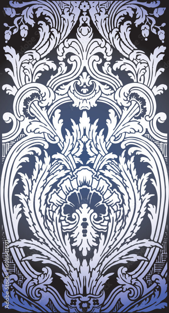 one patron of seamless pattern of Luis XIV bedroom one patron of seamless pattern of Luis XIV bedroom